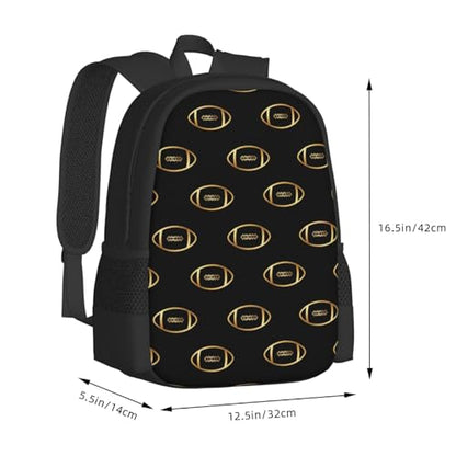 Sturdy Polyester Shoulder Pack American Football Gold, Anti Theft Spacious Camping Rucksack Casual Daily Bag for Men Women Fitness Outdoor Activity - color: Design (549)