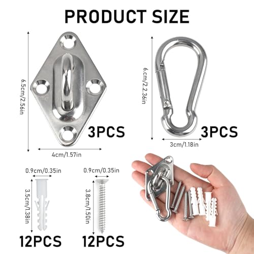 Wall Mount for Resistance Bands, Workout Anchors Wall Resistance with Hook for Fitness Bands, Space Saving Workout Equipment for Home Gym Weight Straps Suspension Training Exercise - style: 3 Pack