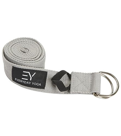 Everyday Yoga Strap with Metal D-Ring - Durable Stretching Strap for Yoga, Pilates, Flexibility & Physical Therapy (6ft, 8ft, 10ft) - color: Slate, size: 6 Foot