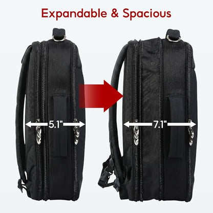 SAKOS Hybrid 3 in 1 Laptop Bag, 15.6 Inch Convertible Messenger, Shoulder Bag & Backpack, Water Repellent Travel Bag, Professional Work Bag for Men & Women, Briefcase with Laptop Compartment - Black - color: 1. Hybrid - Black