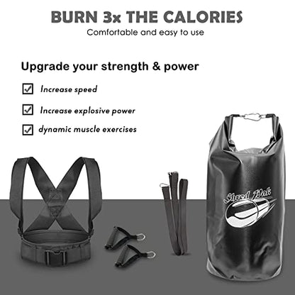Resistance Training Sled - Weight Sled Harness & Handles - Extreme Workout for Athletes - Burn 3X The Calories - 4-Piece Kit for Gym, Home and, Outdoor - style: Whole kit