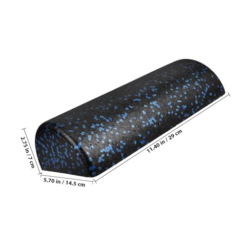 Cabilock Semicircle Yoga Half Roller Epp Foam Muscle Massage Roller for Back and Balance Training, 30cm Black-Blue Yoga Fitness Equipment for Pilates and Stretching