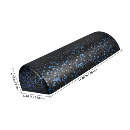 Cabilock Semicircle Yoga Half Roller Epp Foam Muscle Massage Roller for Back and Balance Training, 30cm Black-Blue Yoga Fitness Equipment for Pilates and Stretching