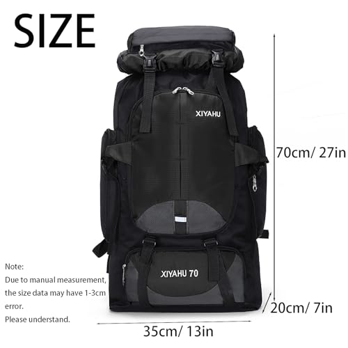 Lawaia 70L Hiking Backpack Rucking Camping Lightweight Backpacking Outdoor Travel Bag Trekking Back Pack Large Capacity Backpacks Climbing Trail Backpack for Men Women- Dark Blue - color: Dark Blue