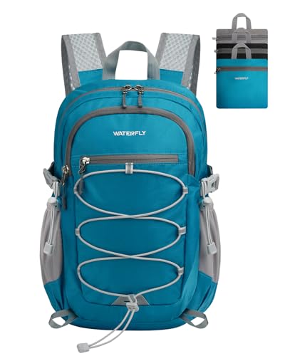 WATERFLY Small Lightweight Packable Backpack: 15L Mini Ultra Light Foldable Travel Daypack with Breathable Shoulder Strap Outdoor Hiking Camping Day Pack for Women Men Blue - color: Blue