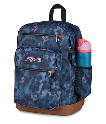 JanSport Cool Backpack with 15-inch Laptop Sleeve, Large Computer Bag Rucksack with 2 Compartments, Ergonomic Straps, Ghostly Florals - color: Ghostly Florals Navy/Purple/Pink