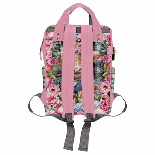Custom Diaper Bag with Name, Personalized School Bag Cute Calf Pattern, Monogram Nappy Backpack with Thermal Pockets for Adults Kids, Large Capacity Waterproof Diaper Bag, Travel Gifts - color: Color-11
