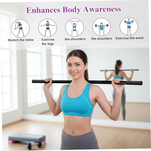Yoga Stick, Sturdy Steel Stretching Stick with Non-Slip Ends & Foam Handles for Mobility, Flexibility & Balance | Exercise Pole for Fitness, Posture Correction Yoga, Exercise, Stretchi