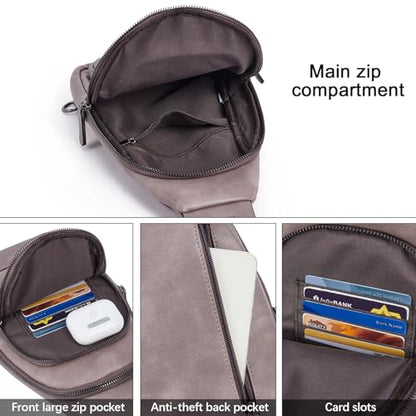 CLUCI Crossbody Bags for Women Men,Leather Sling Bag Cross Body Backpack for Woman Gifts for Women Birthday Unique - color: 0-6 Dark Purple
