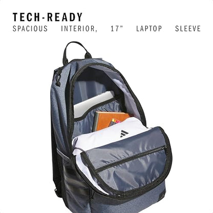 adidas Classic 3-Stripe Backpack for Laptop, School and Travel, 28L - color: Twill Onix Grey/Black