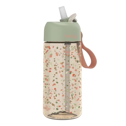 Bentgo Kids Water Bottle (Whimsy & Wonder Collection) - Leak-Proof Durable Tritan 15 oz. Cup for Kids/Toddlers 3+; Flip-Up Safe-Sip Straw for School, Sports, Daycare, Camp & More (Geo Speckle) - color: Geo Speckle
