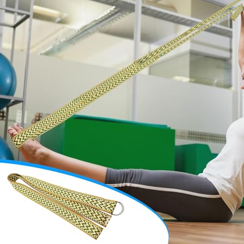 harayaa Yoga Strap Pilates Exercise Band Assisted Stretching Strap Resistance Band Polyester Material Suitable for Home Fitness Gym Workout - color: coffee