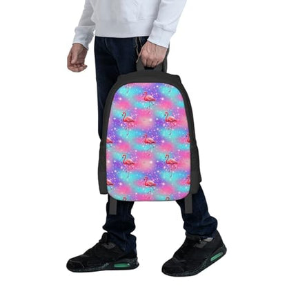 Breathable Outdoor Daypack Cute Flamingo Starry Sky Pink, Durable Anti Theft Travel Backpack Adjustable Strap Shoulder Bag for Hiking Camping City Walking - color: Design (907)