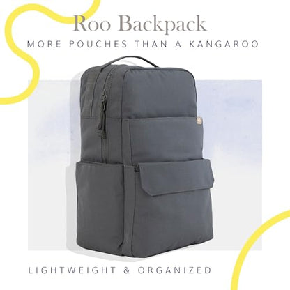 RED ROVR Roo Lightweight 1 LB Diaper Bag Backpack | 11 organizational pockets| Durable & Water-Resistant (Charcoal) - color: Charcoal