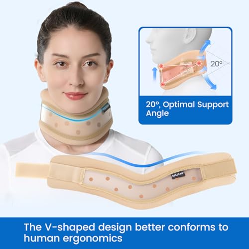 Velpeau Neck Brace for Neck Pain and Support -Soft Cervical Collar for Sleeping, Snoozing, Sleeping Upright, Anti-Snoring, Sleep Apnea for Women & Men (Khaki, Dual-purpose Version, XL: 16.5-18.7"/4") - size: X-Large (Pack of 1), style: Dual-purpose Versio