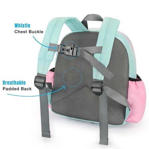 STEAMEDBUN Toddler Backpack for Girls 2-4: Kids Backpack Boys Girls - Preschool Kindergarten Daycare Backpacks - 12 inch - color: Pink&light Green, size: MINI - Age 2-4 (12"H)