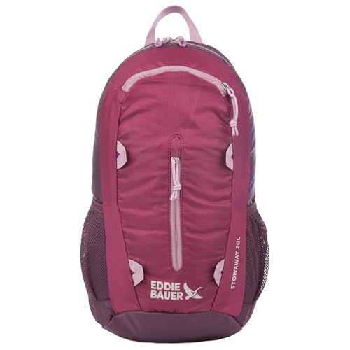 Eddie Bauer Stowaway Packable Backpack | Travel | Outdoor | Lightweight | Foldable | Durable | Ripstop Polyester | 20L - Port Red - color: Port, size: 20L