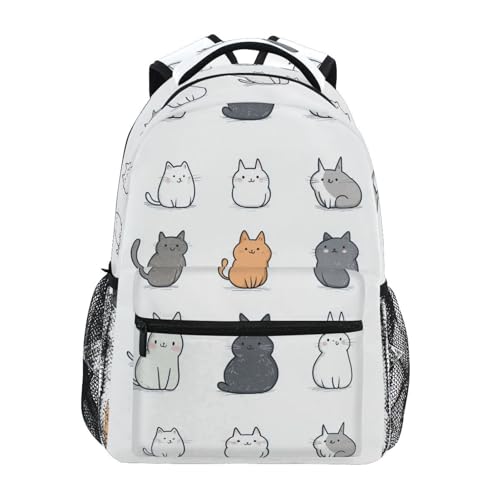 Cool Backpacks for Unisex Adult Waterproof Business Work Bag with Chest Strap for Travel Trip Cartoon Cute Animal White - color: Multicolor14