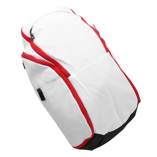 Basketball Backpack with Laptop Compartment, Large Capacity, Wet and Dry Segregation, Water, Lightweight Sports Backpack for Exercise Supplies and Daily Commute - color: White Red