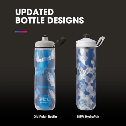 HydraPak | Polar Bottle - Polar Sport Insulated Water Bottle 2-Pack - BPA-Free, Sport & Bike Squeeze Bottle with Handle (Contender Blue, 700ml / 24oz) - color: Contender Blue, style: 24oz/700ml (2-Pack)