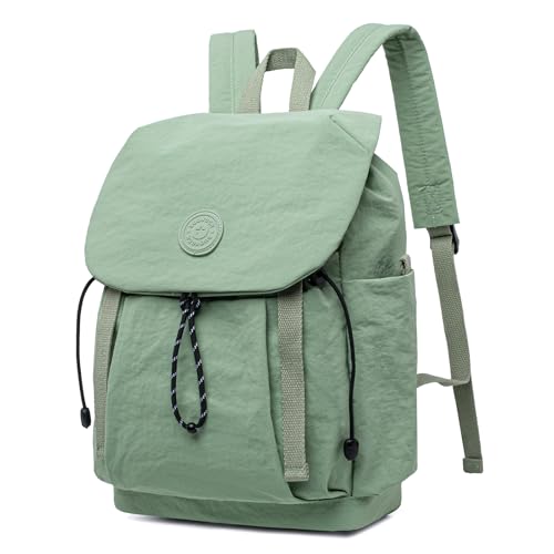 Women's Lightweight Backpack Purse, Water Resistant Nylon Casual Travel Backpack with Multiple Pockets, Fashion Daypack for Work, Shopping, Hiking, Travel & Daily Use (Sage Green, Small) - color: Sage Green