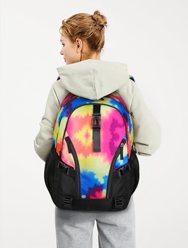 BLUEFAIRY High School Backpack for Girls Boys Middle School Bookbag for Kids Back to School Bag for College with Large Compartment Casual Daypack Mochilas para Niñas Adolescentes 18" Black Rose - color: Black / Rose