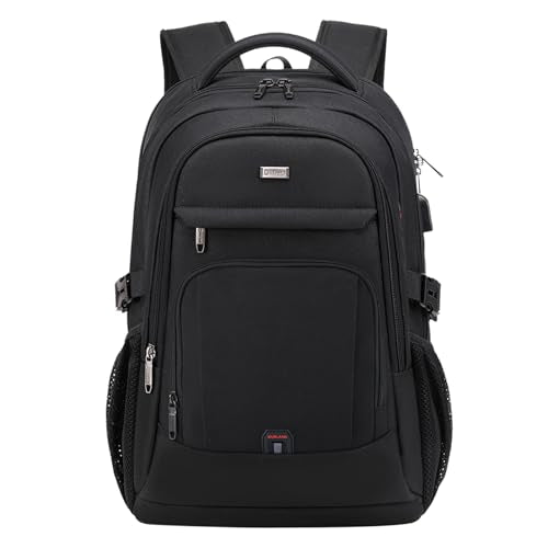 DUSLANG 17 Inch Laptop Backpack for Travel Water Resistant College Backpack for Men Women Laptop Bag with USB Charging Port,Black - color: Black-c, size: 17 Inch