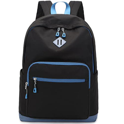 Lohol Classic Backpack for Girls Boys Teens, Lightweight Bookbag for School Travel College (Balck/Blue) - color: Black/Blue