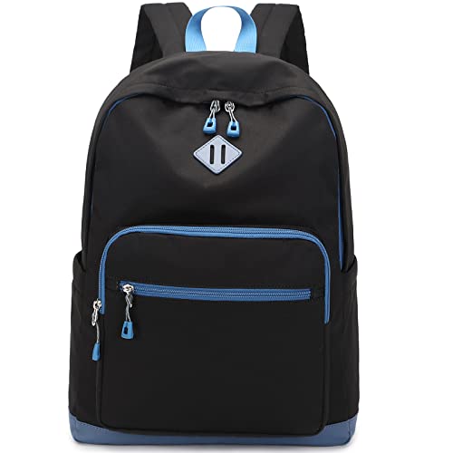 Lohol Classic Backpack for Girls Boys Teens, Lightweight Bookbag for School Travel College (Balck/Blue) - color: Black/Blue