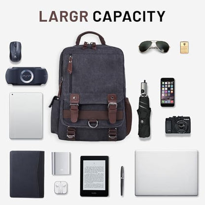 mygreen Canvas Cross Body Messenger Bag Shoulder Sling Backpack Travel Rucksack - color: Black With Shoulder Zipper, size: Large