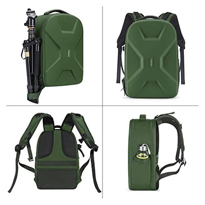 MOSISO Camera Backpack, DSLR/SLR/Mirrorless Photography Camera Bag 15-16 inch Waterproof Hardshell Case with Tripod Holder&Laptop Compartment Compatible with Canon/Nikon/Sony, Army Green - color: Army Green