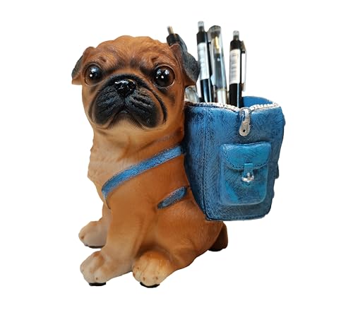 Cute Dog Pen Holder for Desk ，Pen Pencil Cup Creative Desktop Pen Organizer Pencil Cups Unique Desk Accessories Decor for Home Office School Gift for Dog Lovers (Pug) - style: Pug