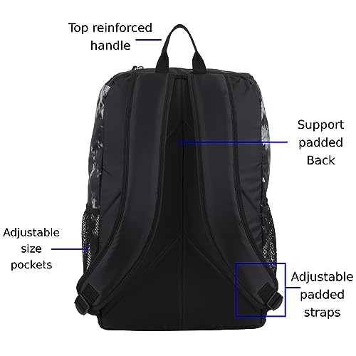 FUEL Wide Mouth Sports Luggage Carry On Weekender Travel Backpack with Front Bungee and Inner Tech Pocket, Gungee Tie Dye/Black - color: Gungee Tie Dye/Black