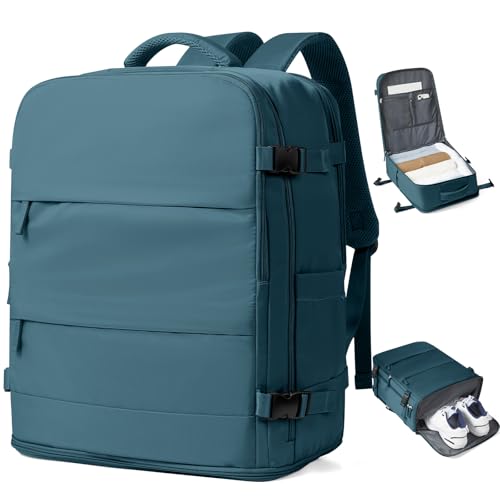coowoz Large Travel Backpack Carry On for Women Man Waterproof Gym Backpacks Mochila de Viaje Travel Bag Essentials Teacher Personal Item Backpack Rucksack Airplane Accessories Must Haves Peacock Blue - color: Peacock Blue, size: 33l
