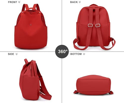 Mini Nylon Women Backpacks,Small Ladies backpacks Casual Lightweight Shopping Travel Daypack (Red) - color: Red
