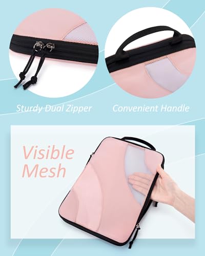 BAGSMART 2 Pc Polyester Compression Packing Cubes for Travel, White Opals