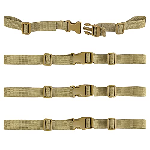 XTACER Backpack Chest Strap Adjustable Backpack Sternum Strap Chest Belt with Buckle (Pack of 4) - color: TAN