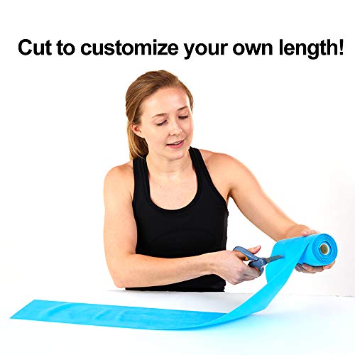Resistance Band for Working Out | Super Exercise Bands 8,16,24 Yard Bulk Rolls |10 Strengths in Light Medium and Heavy Resistance Bands | Latex Free Workout Bands Including App and e-Book - size: 16 Yards, style: Medium +