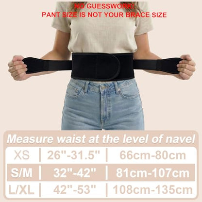 Slim & Narrow Back Brace for Lower Back Pain Women and Men, Lightweight & Thin Back Support Belt for Sciatica, Herniated Disc Relief, Breathable Lumbar Support Belt with Dual Adjustable Compression-XS - size: XS (Waist: 26"- 31.5 “)
