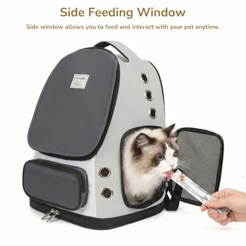 Cat Backpack Carrier, TSA Airline Approved Pet Travel Bag for Small Medium Dogs, Ventilated Hiking Camping Backpack for Cats, Kitten and Puppy up to 18 lbs, Gray Mesh - color: Gray Mesh