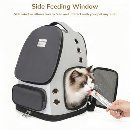 Cat Backpack Carrier, TSA Airline Approved Pet Travel Bag for Small Medium Dogs, Ventilated Hiking Camping Backpack for Cats, Kitten and Puppy up to 18 lbs, Gray Mesh - color: Gray Mesh