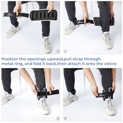 Sportneer Ankle Weights & Wrist Weights-0.5 1 2 3 4 5 Lbs Set of 2 for Men Women Kids Strength Training Arm and Leg Weights Set Comfortable and Soft Perfect for Dancing Running Walking Fitness Workout