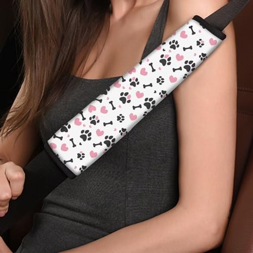 Dreaweet Dog Paw Print Seat Belt Cover Pad for Kids Cute Seatbelt Covers Soft Seat Belt Shoulder Pad for Car Bag Backpack - color: Dog Paw Print