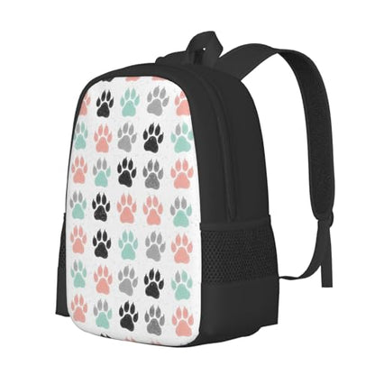 Slim Anti Theft Laptop Backpack Colorful Dog Paw Prints, Large Volume Travel Daypack Durable Polyester Carry Bag for Office Business Outdoor Trekking - color: Design (663)