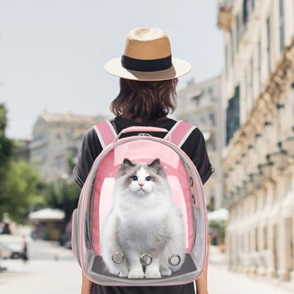 Pet Backpack Carrier,Bubble Backpack Cat Carrier,Pets and Small Dogs,Space Capsule Pet Carrier for Traveling, Walking, Hiking and Outdoor Activities (Pink) - color: Pink