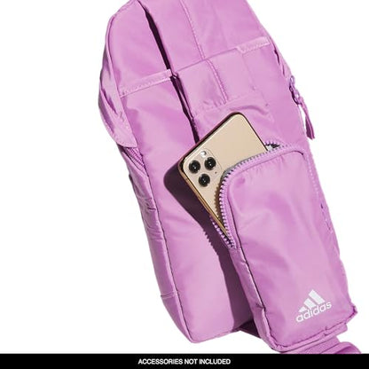 adidas Essentials Crossbody – Athletic Sling Bag with Phone Pocket - color: Preloved Purple/2.0