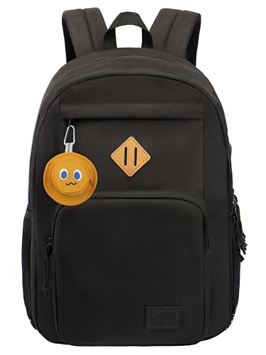 KEOFID Lightweight Travel backpack for Men and Women, Laptop Backpack for Work, Large Bag for College, Water Resistent(Black with Yellow) - color: Black With Yellow, size: 17.3Inches