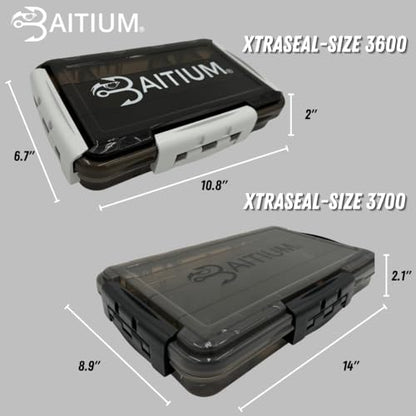 Baitium XTRAseal Waterproof Fishing Tackle Box Organizer, Tackle Boxes With Dividers, Tacklebox for Fishing, 3600 3700 Tackle Tray, Fishing Gear - size: 2-Pack 3600 (10.6" x 6.7" x 2")