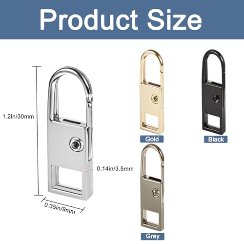 BagHeiyy 8 Pcs Zipper Pull Replacement – Easy to Install Spring-Loaded Metal Zipper Pulls, No Tools Required – Hook-Style for Jackets, Backpacks, Suitcases, and More - style: Small 1 inch*8pcs
