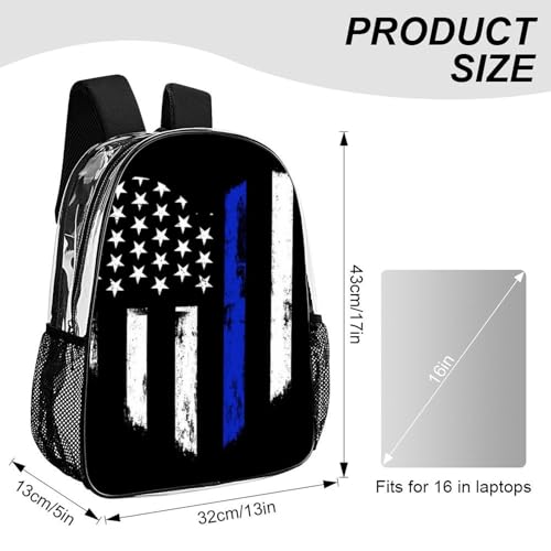 Backpack Lightweight Anti-Theft Multipurpose American Thin Blue Line Flag Police Love Heart Black Shoulder Bag Large Capacity Travel Hiking Backpack With Padded Straps - color: Pattern 203